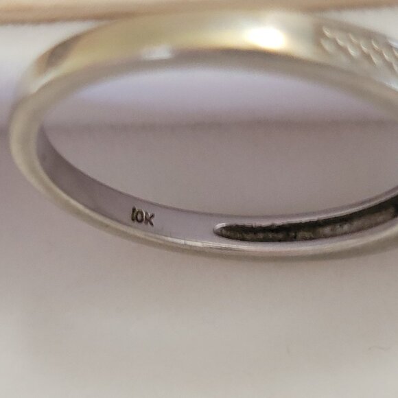 Diamond White Gold Wedding Band 10k Keepsake - Picture 14 of 16